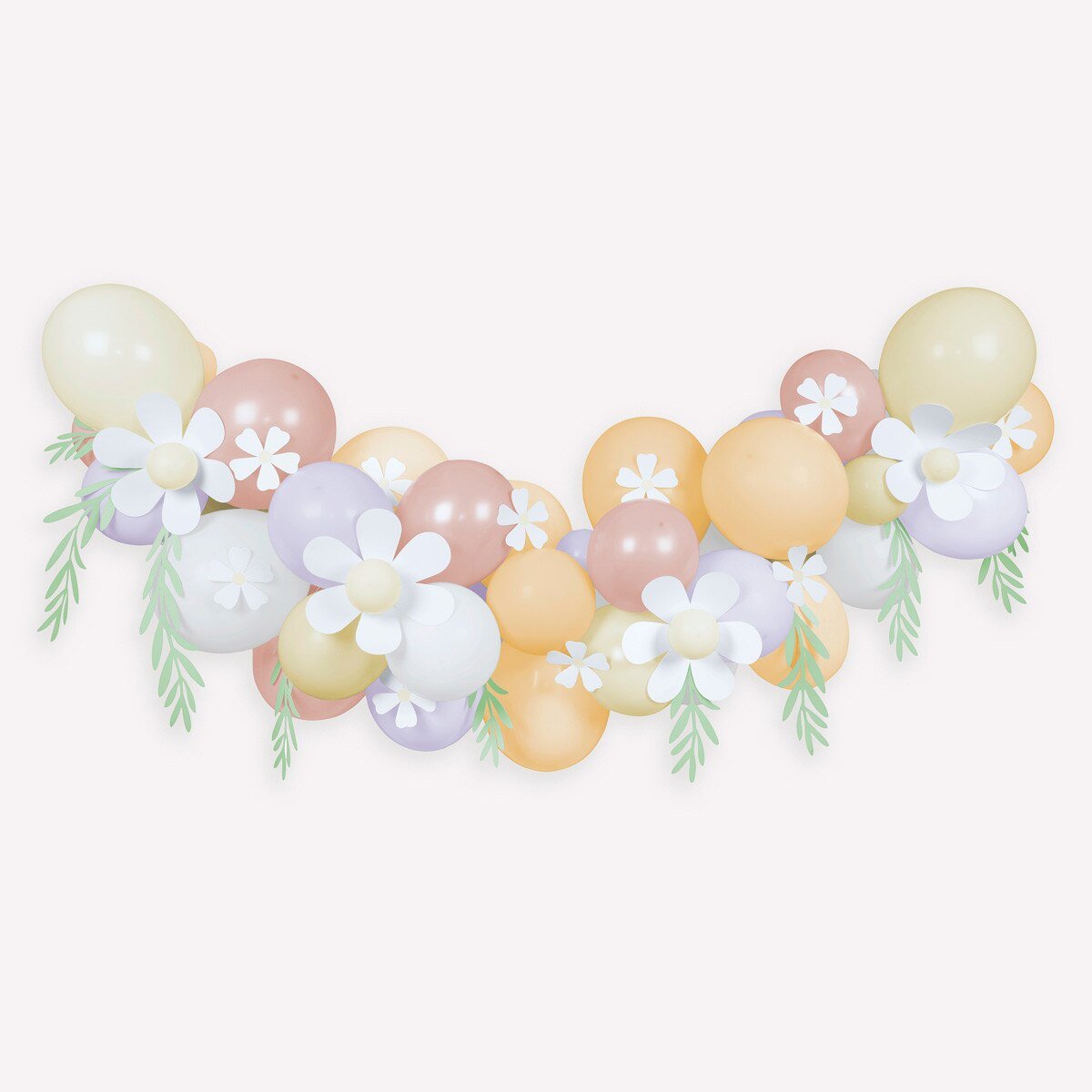Arche de ballons pastels avec fleurs x51