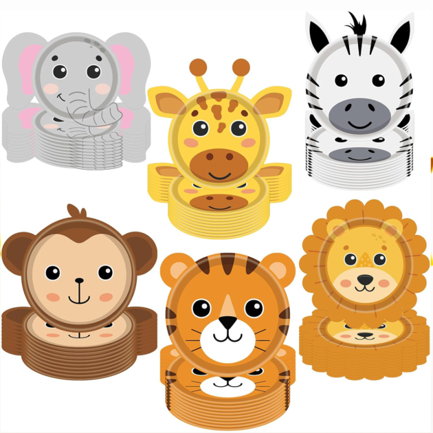 Assiettes animaux de la jungle x18