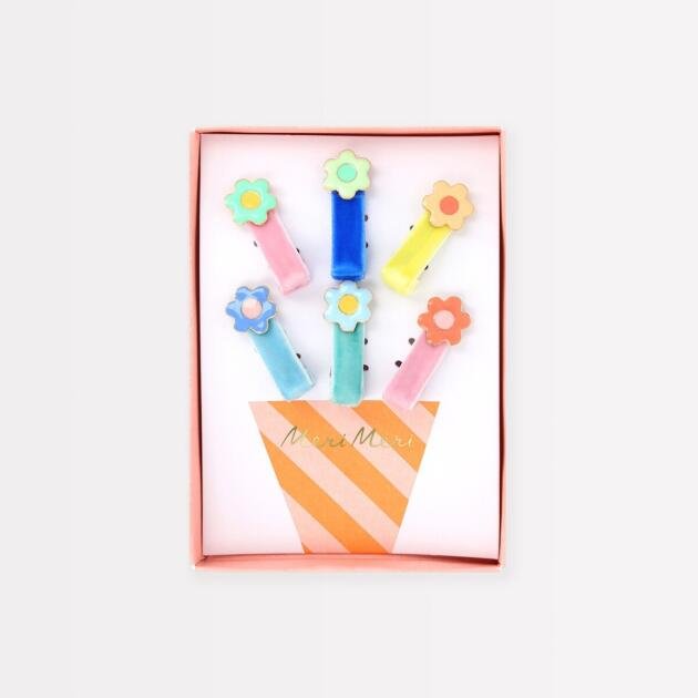 Clips fleurs daisy x6