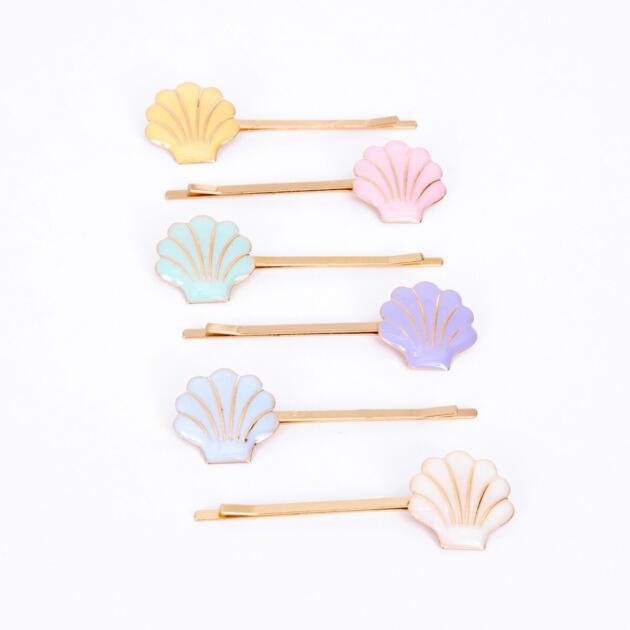 Barrettes coquillage x6