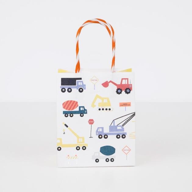 Sacs cadeaux construction x8