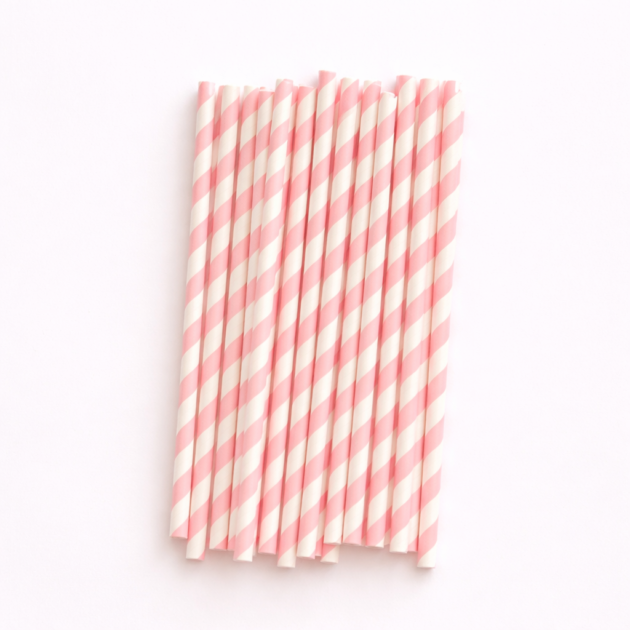 Pailles roses clair x25