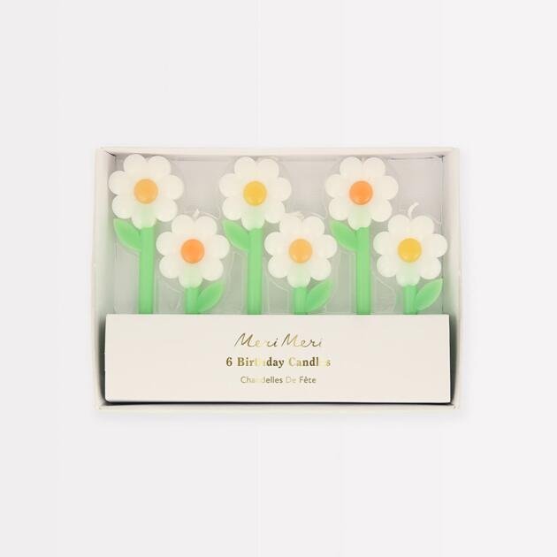 Bougies fleurs daisy x6