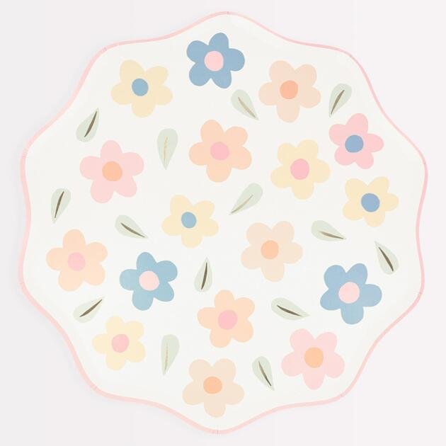 Grandes assiettes happy flowers x8