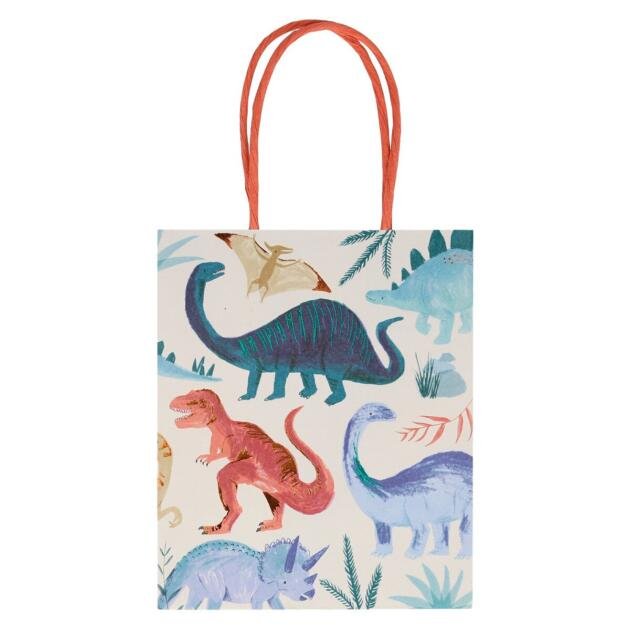Sacs cadeaux dinosaures x8