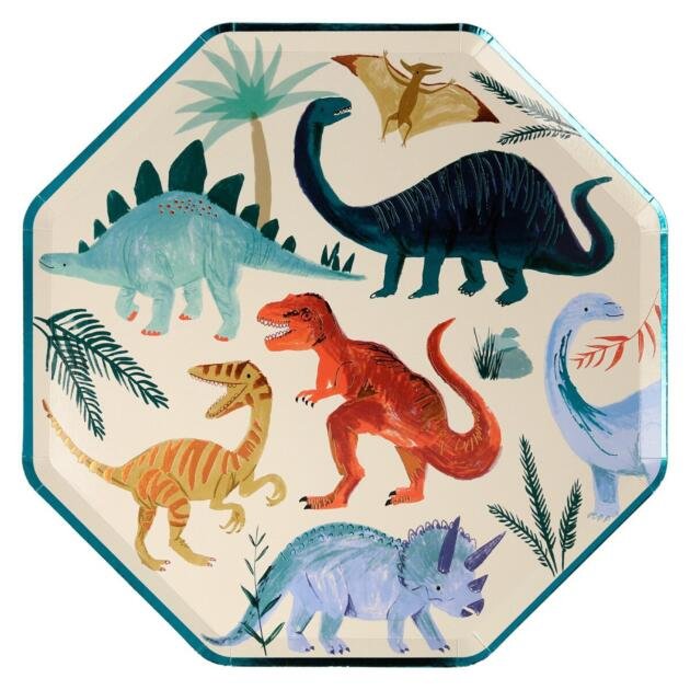 Grandes assiettes dinosaures  x8