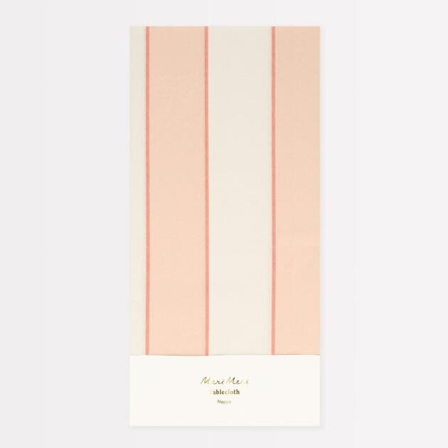 Nappe de table rayures pêche