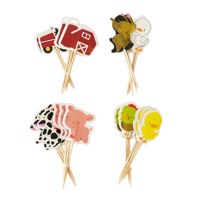 Toppers animaux de la ferme x24