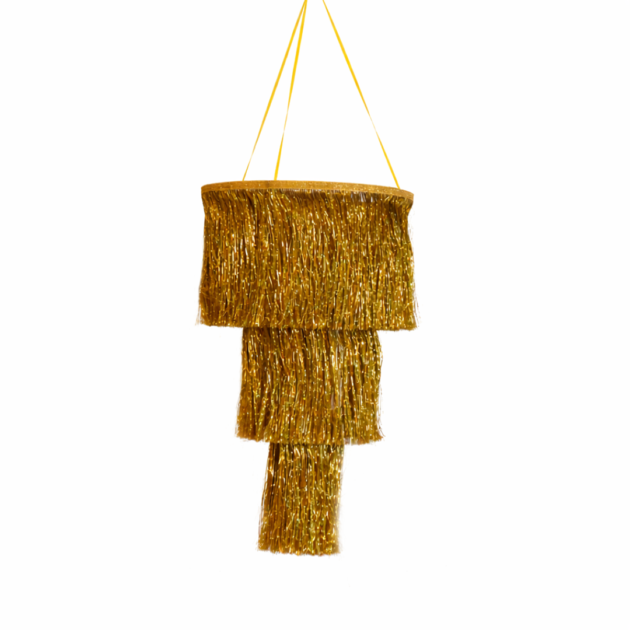 Lustre à franges doré