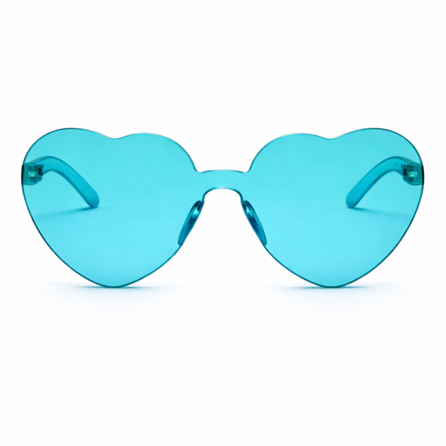 Lunette cœurs bleu