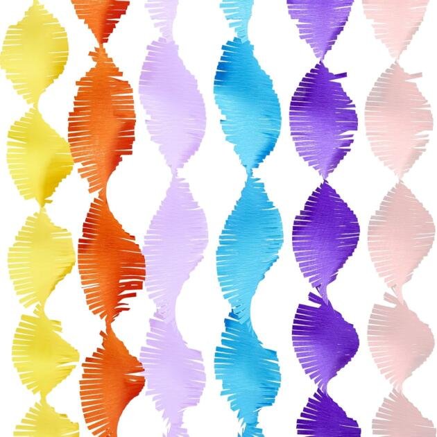 Guirlandes en crépon couleurs mixtes x6