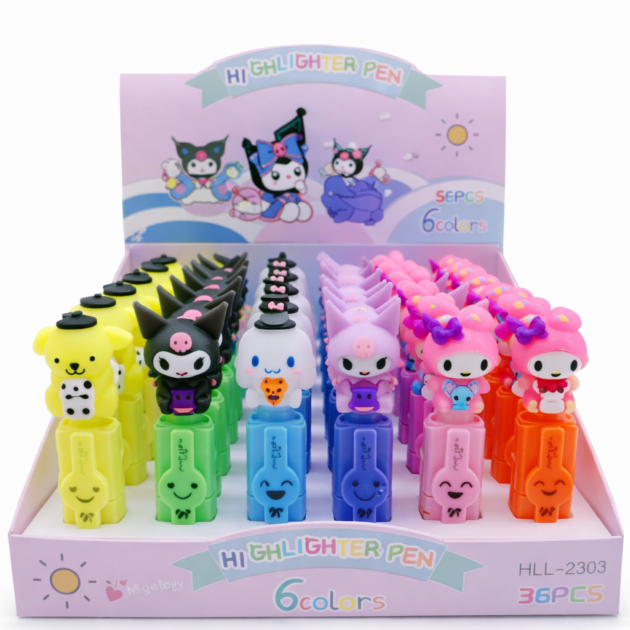 Surligneurs kawaii x6