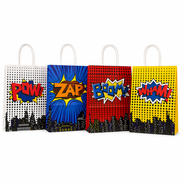 Sacs cadeaux super-héros x12