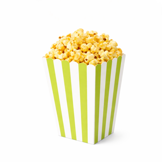 Boites à pop-corn à rayures vertes x12